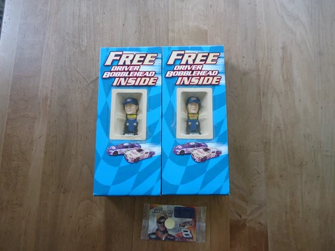 Nascar Driver Bobblehead Jeff Burton Mark Martin New MIB Dale Earnhardt Jr. Card Cover