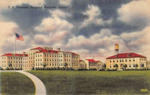 Postal TX: Hospital de Veteranos de Estados Unidos, Amarillo, Texas, lino vintage, sin publicar - Imagen 1 de 2