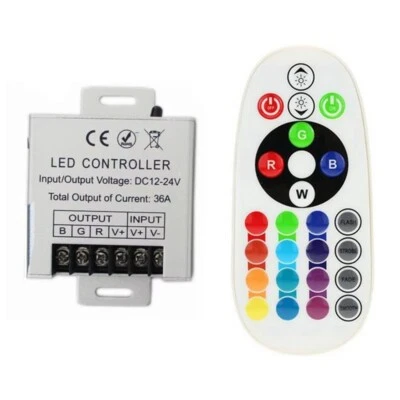 Controlador remoto inalámbrico IR 23Key DC 12V 24V tira de luz LED 36A Foto 1 de 4