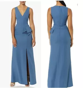 NWT BCBG MAXAZRIA FOLA FRONT SLIT PEPLUM GOWN MAXI DRESS SZ 4 $370 - Picture 1 of 10