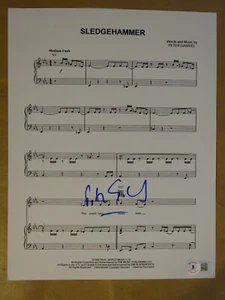 Spartiti musicali firmati Peter Gabriel autografati Sledgehammer Beckett BAS COA - Foto 1 di 6