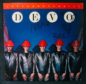 DEVO~Signed FREEDOM OF CHOICE Album By Mark, Jerry & Bob 1~WHIP IT~Near Mint! - Picture 1 of 5
