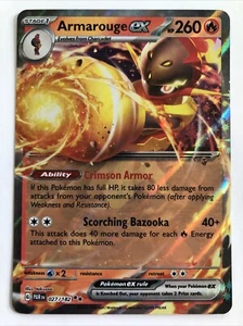 Pokémon TCG Paradox Rift Armarouge ex Double Rare 027/182 NM - Picture 1 of 2