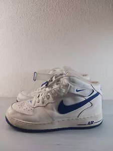 Vintage 2003 Nike Air Force 1 Mid White Sport Royal Blue 306352-141 sz 13 - Picture 1 of 9