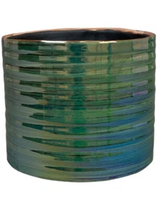 Didi Ceramic Plant Pots, Pearl Green, d14cm takes 12cm in - Picture 1 of 2