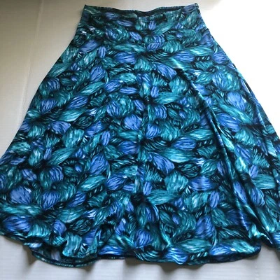 East 5th Blue green Slinky Travel knit Pull On Midi Skirt Sz M A2206 - Image 1 of 4