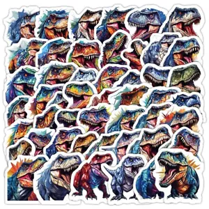 50pcs Waterproof Vinyl Stickers T-Rex Dinosaur Luggage Phone Laptop Water Bottle - Picture 1 of 9