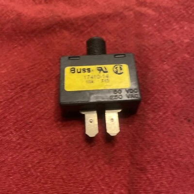 Cooper Bussmann 17410-14 / 51-24459-004 50VDC 10A Push Button Circuit Breaker - Image 1 of 4