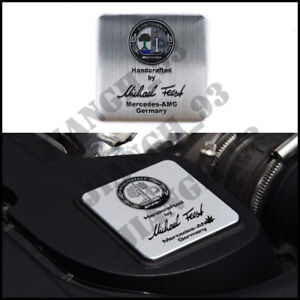 Silver engine AMG designer signature nameplate label For All Mercedes-Benz