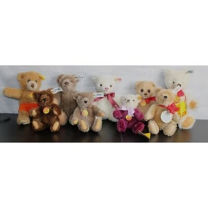 Lotto di 9 piccoli orsetti Steiff vintage - tutti hanno bottoni firmati nelle orecchie - Foto 1 di 11