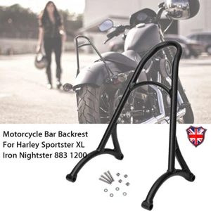 Burly Sissy Bar Backrest For Harley Sportster XL Iron 883 1200 2004-2016 Black - Picture 1 of 8