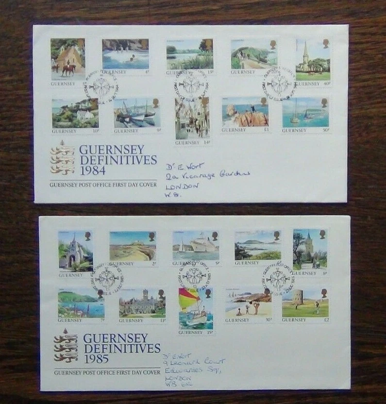 Guernsey 1984 Views values to £2 on two First Day Covers Used - Image 1 of 1