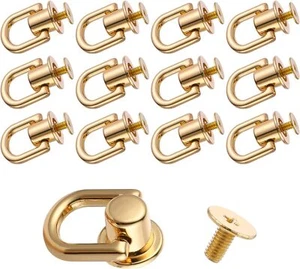 12 Piezas Anillos en D Remaches para Cartera de Cuero 360 Grados Giratorio Tornillo Metal Ri - Imagen 1 de 3
