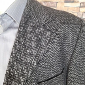 Stafford Blazer Jacket Mens 44R Gray Houndstooth Wool Cashmere 3 Button VL - Picture 1 of 12