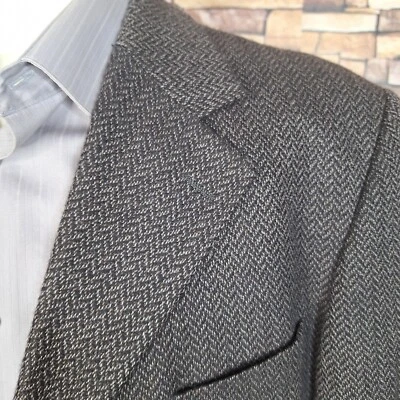 Chaqueta Blazer Stafford Para Hombre 44R Gris Pata de Gallo Lana Cachemira 3 Botones VL Foto 1 de 4
