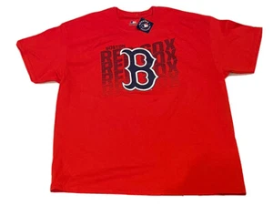 MLB Brand Boston Red Sox Big Logo Baseball T Shirt Mens XL Throwback Red - Picture 1 of 8