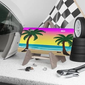 80s Style Vector Palm Trees Vanity Plate - Picture 1 of 5