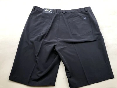 Shorts de golfe masculino novo com etiquetas Sligo mistura de poliéster frente plana preto tamanho 40x11 - Imagem 1 de 4