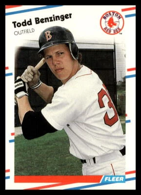 1988 Fleer #344 Todd Benzinger Boston Red Sox Baseball Card - Image 1 of 2