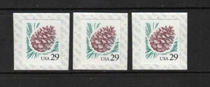 1993 Pine Cone Sc 2491c 29c COIL MNH lot of 3 singles - Picture 1 of 1