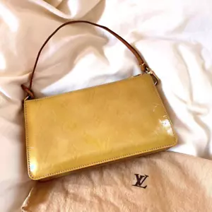 LOUIS VUITTON Monogram Vernis Lexington Pouch Beige M91010 LV Authentic Good - Picture 1 of 5
