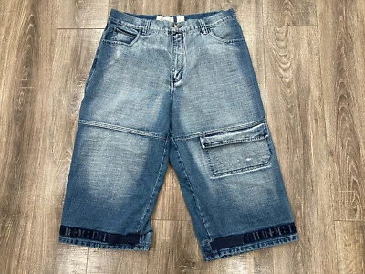 Dtek Mens Hip Hop Jean Shorts Size 38x 22 Blue Straight Leg IXVIIID+M:IXVIII - Image 1 of 4