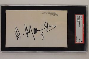 Danny Manning Kansas CHOF Autographed 3x5 Index Card Signed SGC AUTHENTIC 
