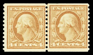 Scott 495 1917 4c Washington Coil Issue Mint Joint Line Pair F-VF OG NH Cat $160 - Picture 1 of 1