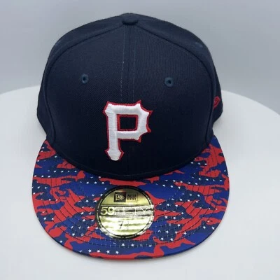 New Era Pittsburgh Pirates 7 3/4 MLB Baseball Hat Fitted Star Viz 59Fifty - Image 1 of 4