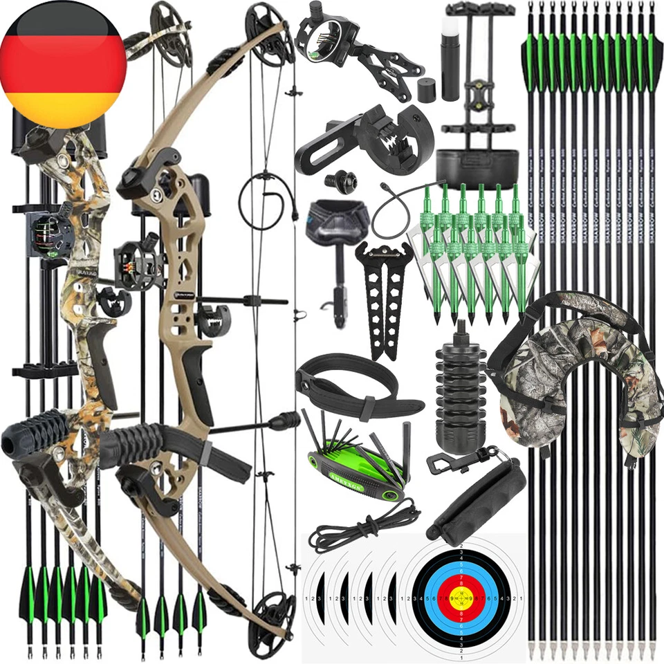 Compoundbogen Set Jagdbogen Einstellbar 30-55lbs Bogenschießen Sportbogen Jagd - Bild 1 von 4