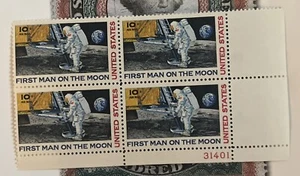 C-76 Plate Block Airmail Stamps  - Picture 1 of 2