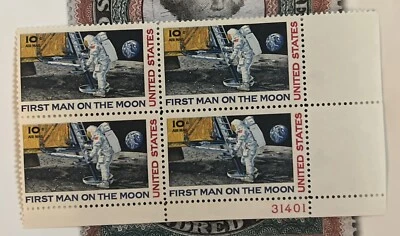 C-76 Plate Block Airmail Stamps  - Image 1 of 2