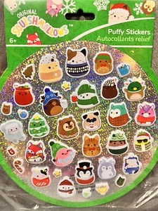 Squishmallows Peluche Animales Amigos Navidad Hinchado Pegatinas Hoja - Imagen 1 de 8