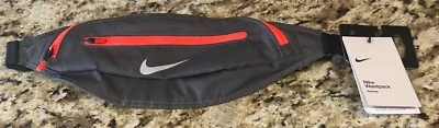 Nuevo con etiquetas Nike Logo Cintura Pack Adulto OSFM Negro/Rojo B10 Foto 1 de 3