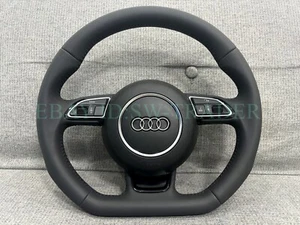 Volante inferior plano cuero Audi A3 A4 B8 A5 8T 8F A6 A7 A8 C7 Q5 8R Q7 - Imagen 1 de 4