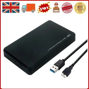 USB 3.0 SATA External Hard Drive Case 2.5 Inch Enclosure Caddy HDD SSD Black - Picture 1 of 4