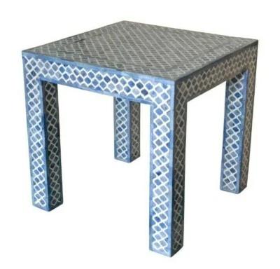 Mesa de centro/mesa de centro con incrustaciones de hueso de diseño mogol de lujo indio Foto 1 de 4