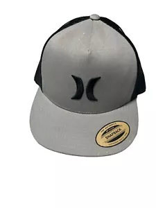 Hurley Uomo ICON SOLID FLAT TRUCKER Maglia Regolabile SnapBack Grigio Nero - Foto 1 di 7