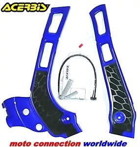 ACERBIS XGRIP FRAME GUARDS BLUE for YAMAHA YZ125 YZ250 Motocross 2005 - 2021 - Picture 1 of 1