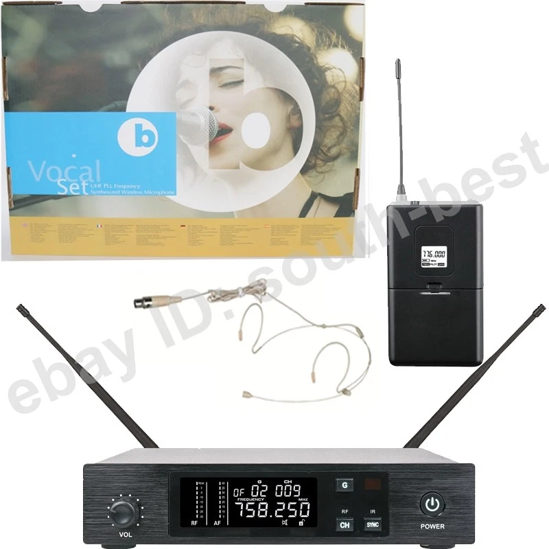 MiCWL Beige Headset Wireless Vocal Microphone System UHF PLL Frequency Set D100 - Image 1 of 1