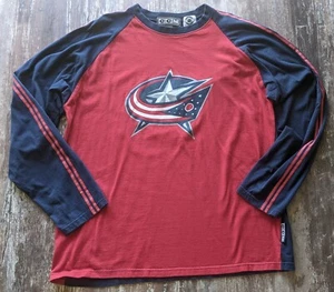 Columbus Chaquetas Azules NHL XL CCM Centro Hielo Auténtico Hockey Manga Larga Camisa - Imagen 1 de 10