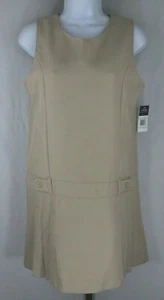 Izod Girls Khaki School Uniform Jumper Dress Size XL 16 Regular NEW - Picture 1 of 6