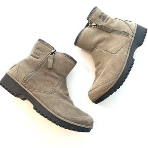 SOREL Womens 9 Gray Zip Up Waterproof Suede Ankle Boots (Style NL2189-255) - Picture 1 of 8