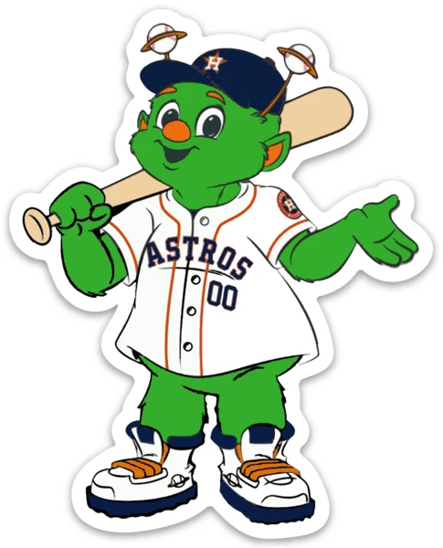 Houston Astros Orbit Cartoon Type Mascot Die-Cut MAGNET - Image 1 of 1