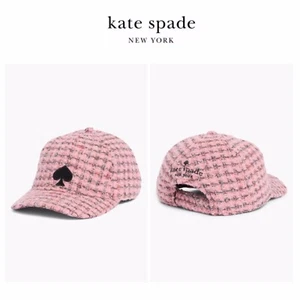 Neu mit Etikett Kate Spade BLACK SPADE LOGO Baseballmütze pink Tweed Wollmischung - Bild 1 von 8