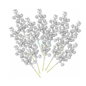 12PCS Artificial Christmas Glitter Berries Stems Xmas Tree Wreath DIY Decor HOT - Picture 1 of 20