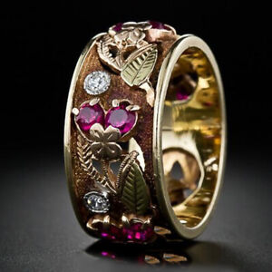 Elegant 18k Multicolor Gemstone Ring for Women Wedding Christmas Jewelry Gifts