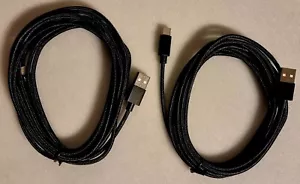 2 x Long 3 Metre Braided USB A to USB C Cable. PS5 / Xbox Series X /s / phone - Picture 1 of 4