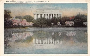 Postal Washington DC: Reflections, Lincoln Memorial, Vintage WB - Imagen 1 de 3
