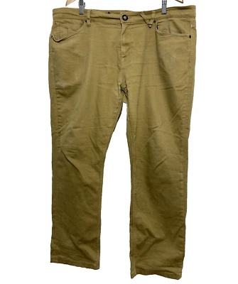 Volcom Jeans Mens W38 Solver Modern Straight Khaki Pants Cotton Slim Fit - Image 1 of 4